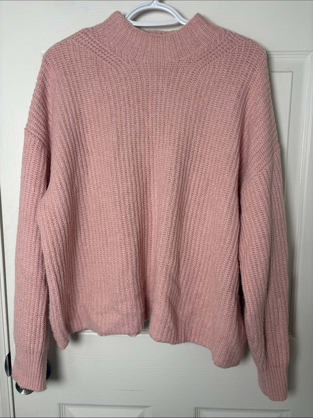 Old Navy Pink Mock Neck Ribbed Sweater